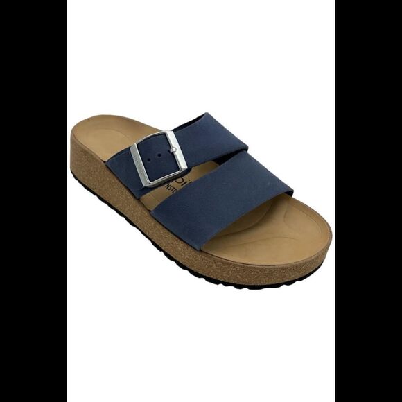 Papillio by Birkenstock Almina Nubuck Platform Sandal Elemental Blue - Narrow - Picture 2 of 3